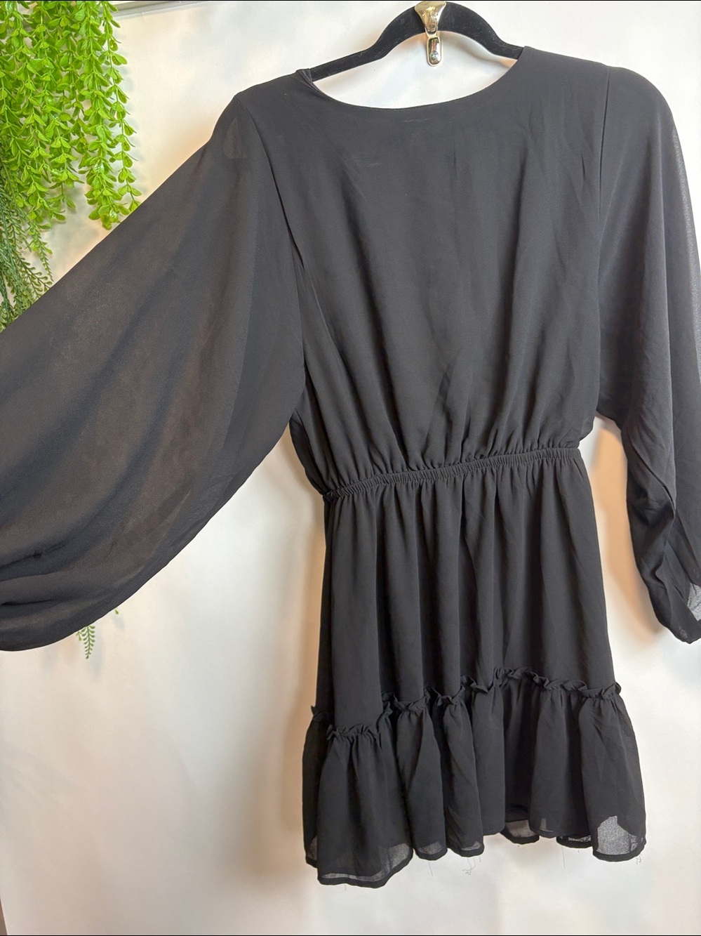 Flying Tomato Elegant Black Long Sleeve Dress
